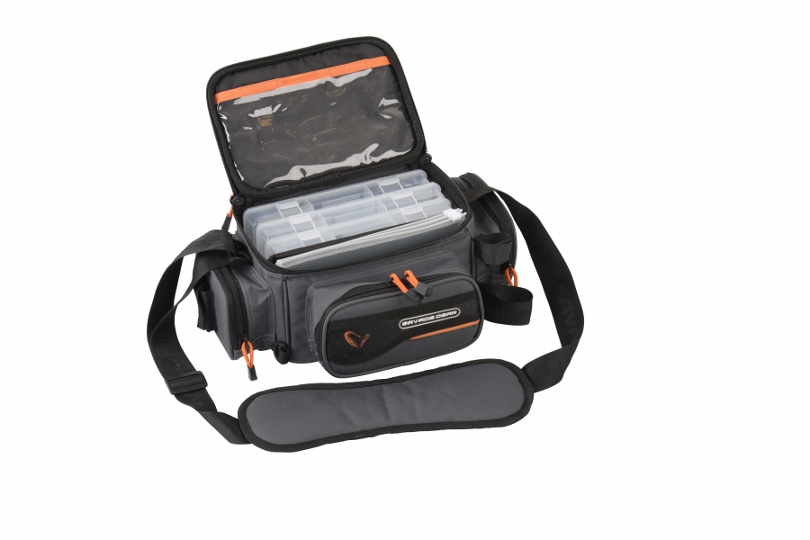Savage Gear System Box Bag S Tasche 3 Tackleboxen & 3 Ziplock Bag 15x36x23cm 