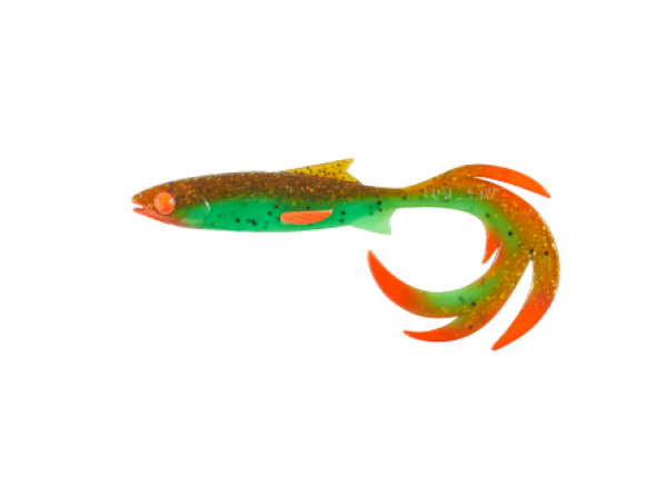Balzer Shirasu Reptile Shad  Booster  UV Chartreuse-Motoroil 19cm
